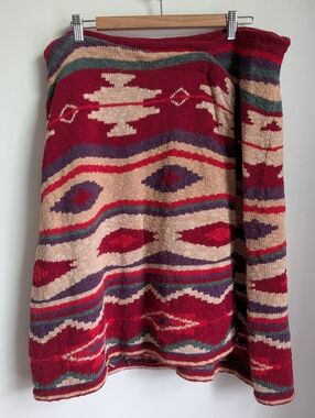SOFT SURROUNDINGS Neutrals Americana Bohemian Western Wrap Knit Skirt Size 1X